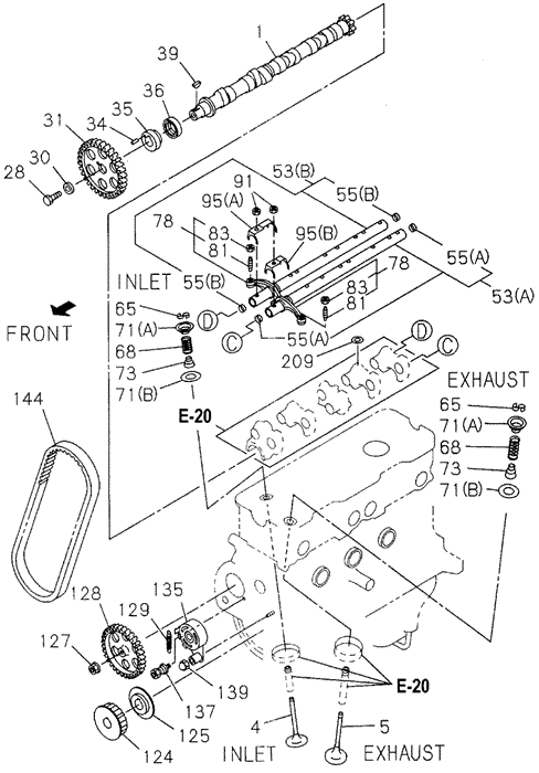 Camshaft - Valve (DX) for 1996 Honda Passport #0