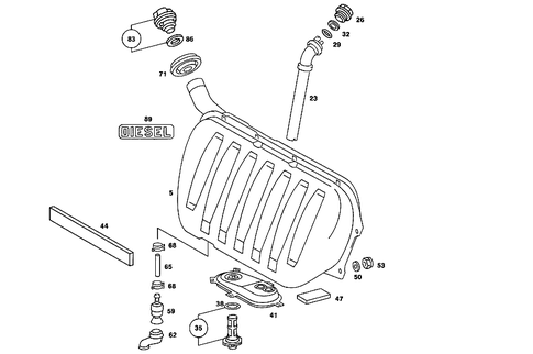 Fuel Tank with Detachable Parts for 1987 Mercedes-Benz 190D #3