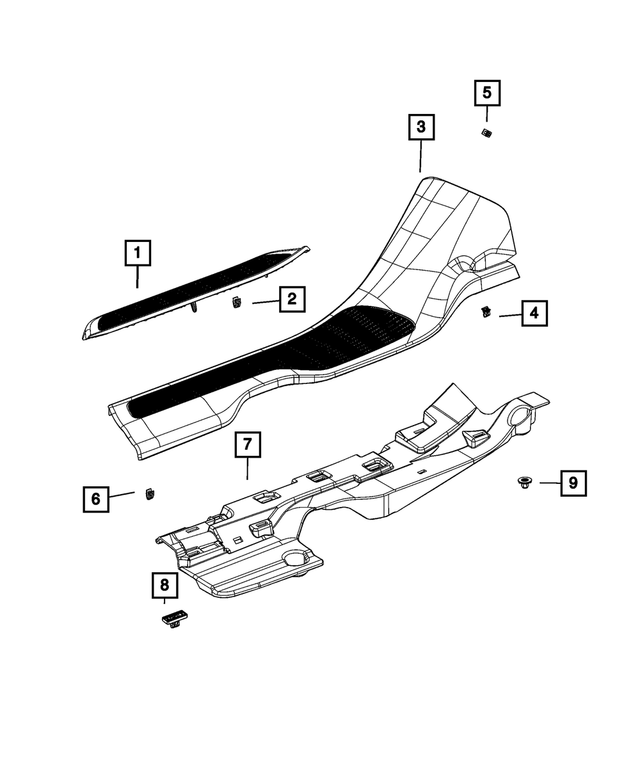 7BH53TX7AD - Interior Trim: Body Side Sill, Left for Jeep: Grand Cherokee L Image