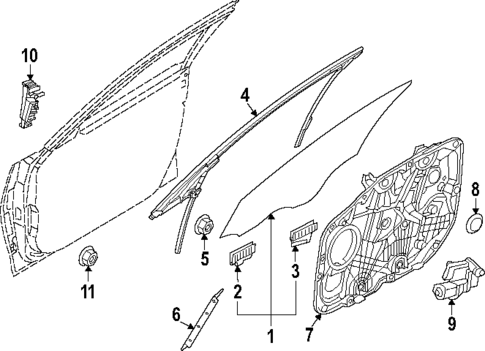 Glass - Front Door for 2025 Genesis G90 #0