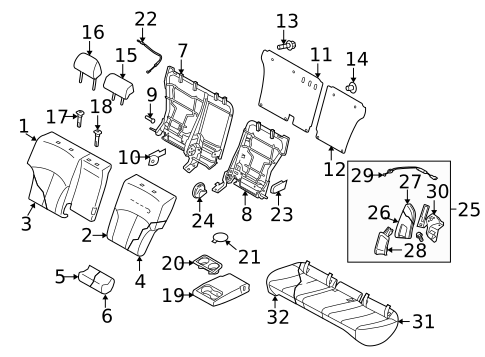 Rear Seat Components for 2013 Subaru Outback #0