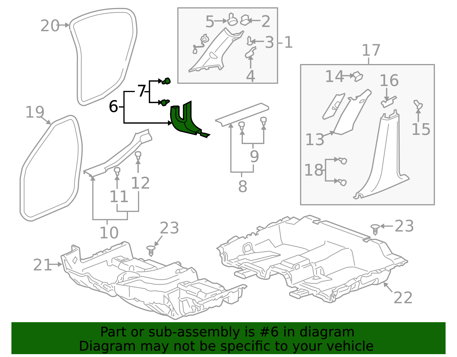 GM Kick Panel Trim - Lower Cabin Side Cover - Part #20923779 ...