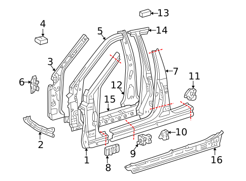 Center Pillar & Rocker for 1998 Lexus GS300 #0