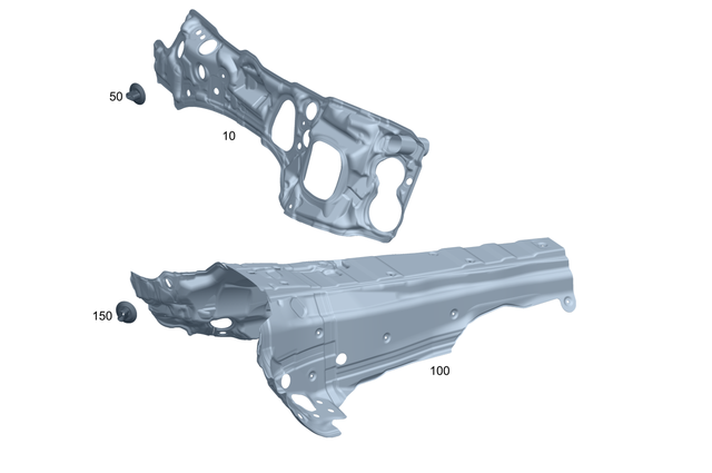 2066822203 - Instrument Panel/Center Console/Linings: Dampening, Firewall for Mercedes-Benz Image image