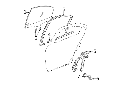 Glass - Rear Door for 2003 Dodge Neon #0