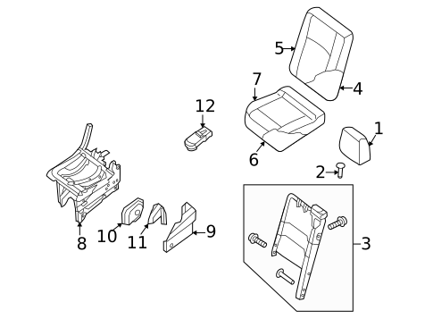 Rear Seat Components for 2021 Nissan NV1500 #4