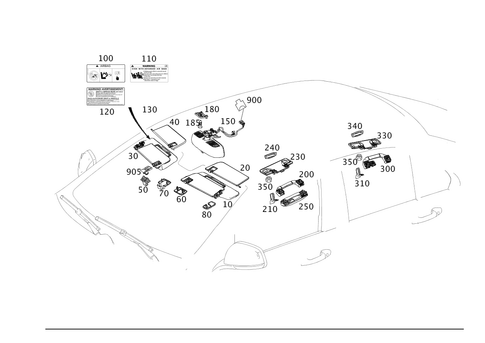 Sun Visor, Inside Rearview Mirror, Grab Handle for 2014 Mercedes-Benz E63 AMG #0