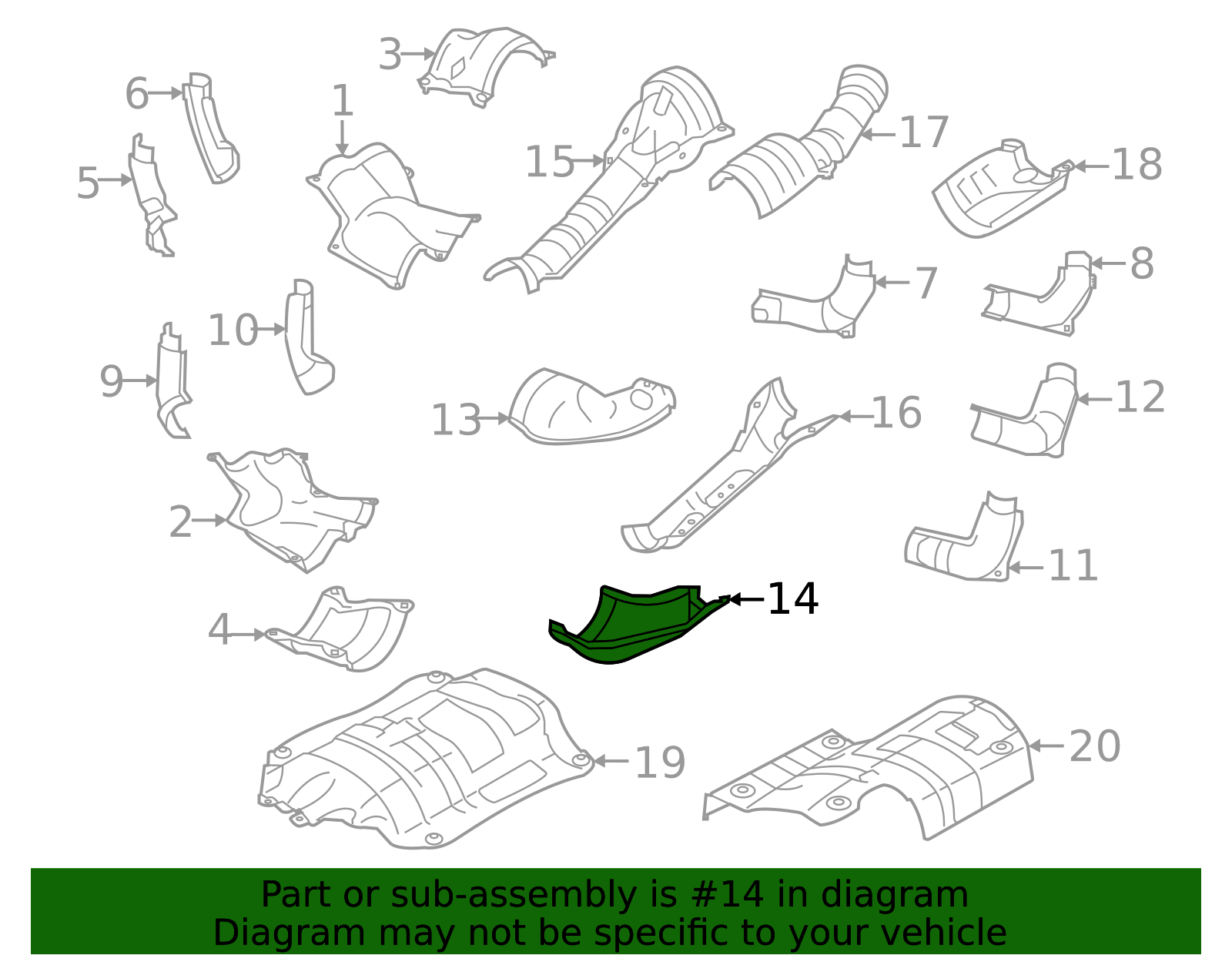 2020-2025 Subaru Converter Shield 44651AG74A | Subaru Parts Pros