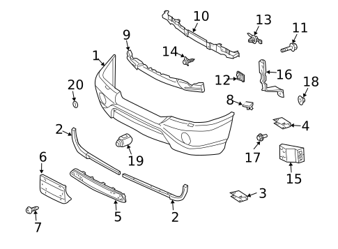 Bumper & Components - Front for 2002 Mercedes-Benz ML500 #1