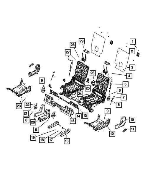 Rear Seats - Second Row - Adjusters, Recliners, Shields and Risers for 2019 Dodge Durango #0