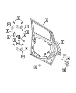 68121802AA - Doors, Door Mirrors and Related Parts: Door Check Seal for Fiat: 500X | Jeep: Compass, Renegade Image
