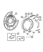5191220AB - Parking Brake: Brake Backing Plate, Right for Chrysler: 200, Sebring | Dodge: Avenger, Caliber | Jeep: Compass, Patriot Image