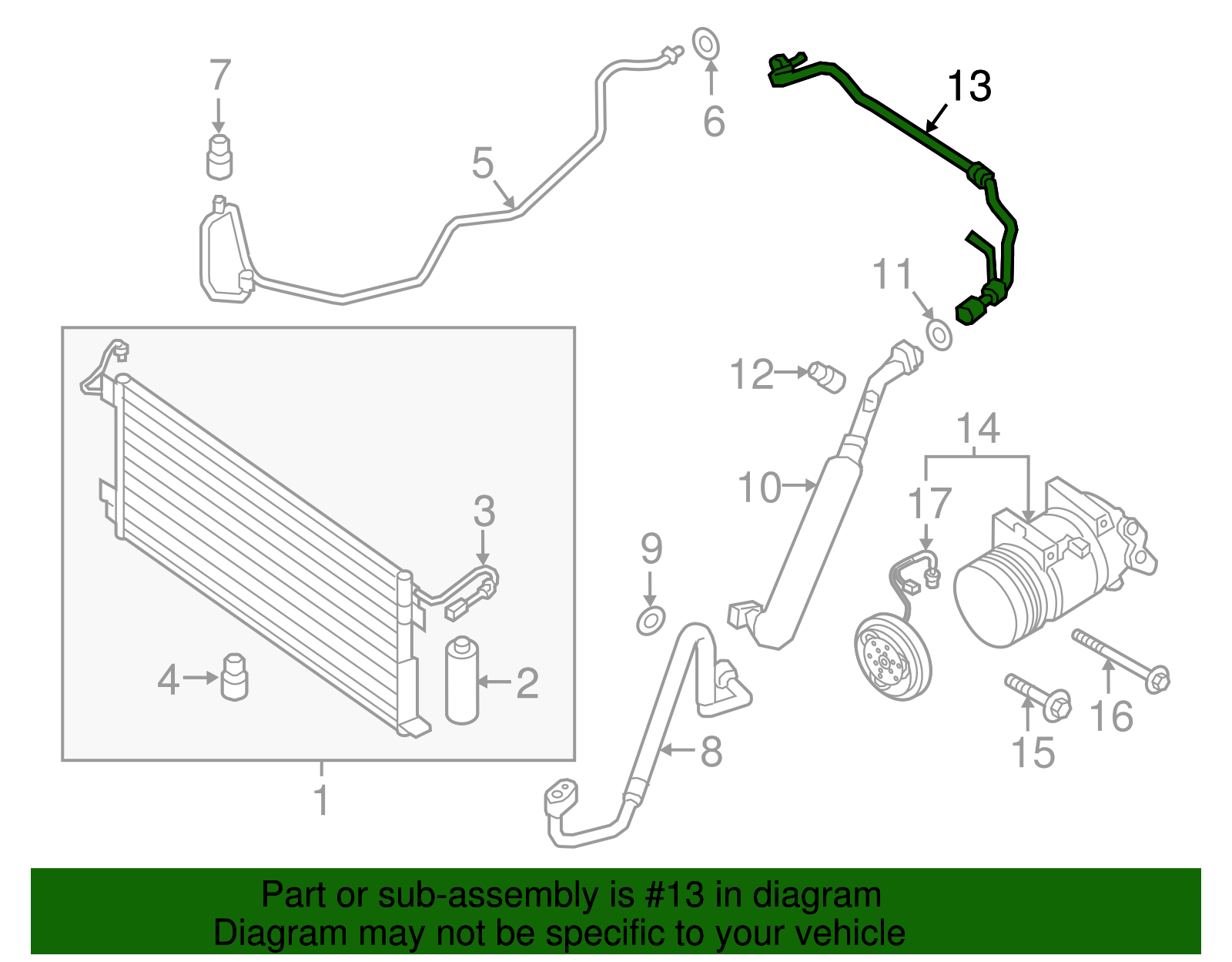 Rear AC Tube - Nissan (92446-9FV2A)