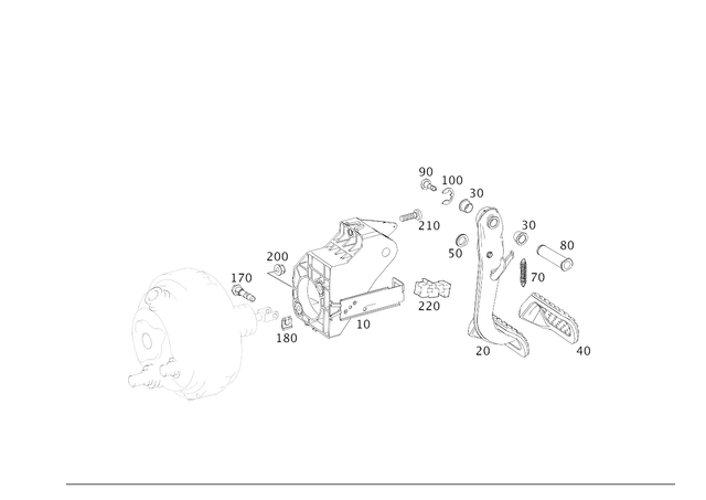 1972900019 - Pedal Assembly: Pedal Bearing Bracket for Mercedes-Benz Image image