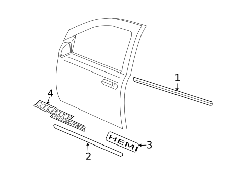 Exterior Trim - Front Door for 2007 Dodge Durango #0