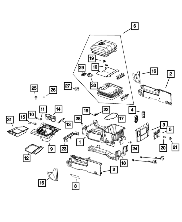 5MZ87HL1AA - Interior Trim: Base Console for Mopar Image
