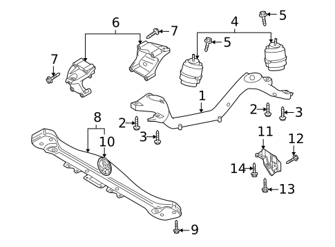 Engine & Trans Mounting for 2006 Volkswagen Touareg #0