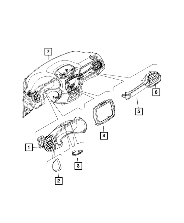 5UV71LXFAA - Interior Trim: A/c Outlet Bezel for Mopar Image