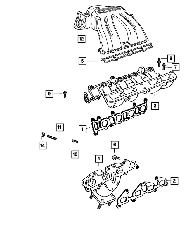4781276AA - Engine 2.4L Four Cylinder: Intake Manifold, Lower for Mopar Image