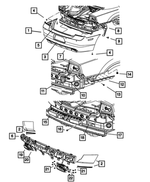 68092608AB - Frame, Bumper and Fascia: Rear Fascia for Mopar Image image