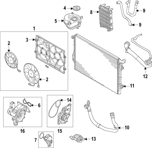 Radiator & Components for 2023 Audi S3 #1