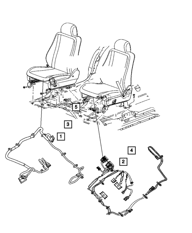 5166236AA - Electrical: Power Seat Wiring, Right for Mopar Image image