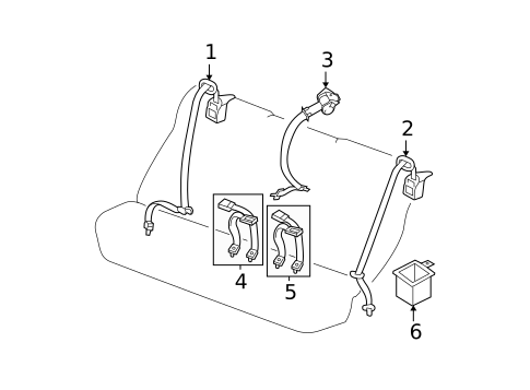 Rear Seat Belts for 2001 Hyundai Elantra #0