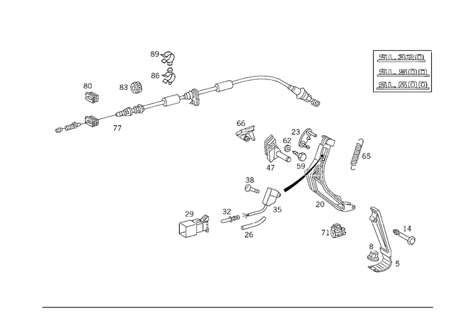 1403000528 - Control: Reversing Lever for Mercedes-Benz Image image