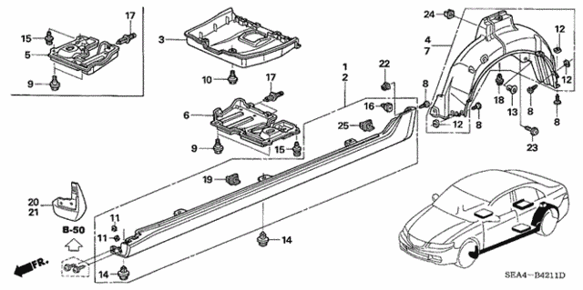 Side Sill Garnish for 2004 Acura TSX #0