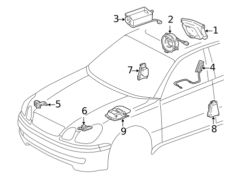 Air Bag Components for 1998 Lexus GS300 #0