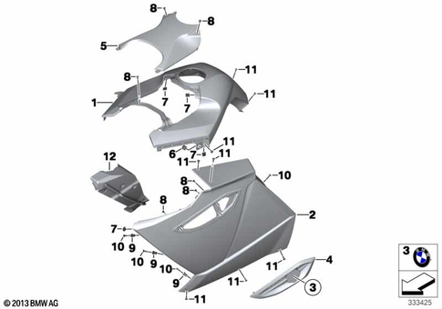 Motorcycle Trim Section, Windshield for 2005 BMW-Motorrad K 1200 GT #3