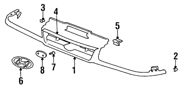 8637134000 - : Grille for Hyundai Image