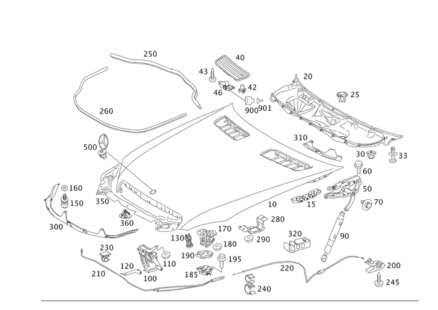 1249900592 - Front Panel: Rivet for Mercedes-Benz: 190, 190D, 190E, 250, 300S, 300SL, 300TD, 300TE, 380SEC, 500SL, 560SEC, 600SL, C230, C280, C32 AMG, C350, C55 AMG, CLK320, CLK350, CLK500, CLK55 AMG, CLK550, CLK63 AMG, S350, S400, S430, S500, S55 AMG, S550, S600, S63 AMG, SL320 Image image