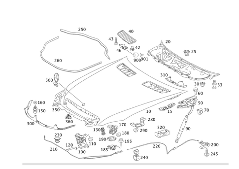 Engine Hood for 1994 Mercedes-Benz S350 #0