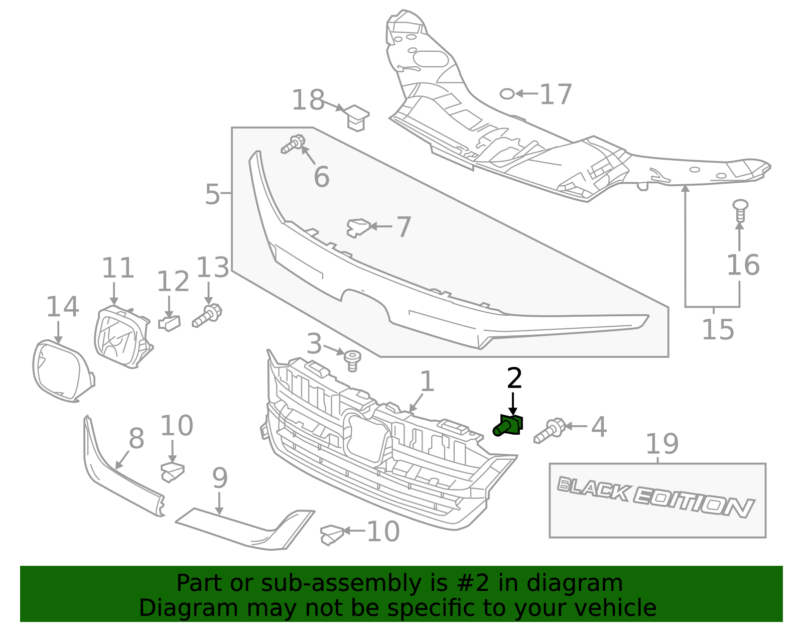 91578-SW5-003 - 2016-2022 Honda - Clip B Front Grille | Honda Car Parts ...