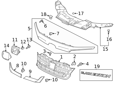 Grille & Components for 2020 Honda Pilot #0