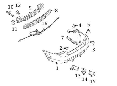 Bumper & Components - Rear for 2006 Ford Fusion #0