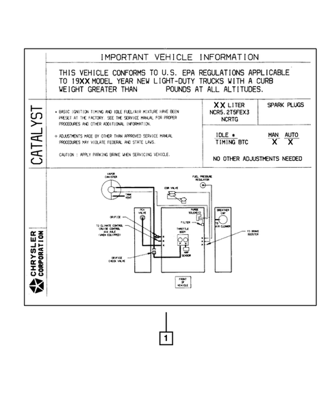 Emission Labels for 2002 Dodge Durango #0