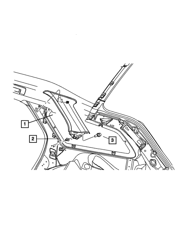 UM36DW1AC - : C Pillar Molding, Right for Mopar Image