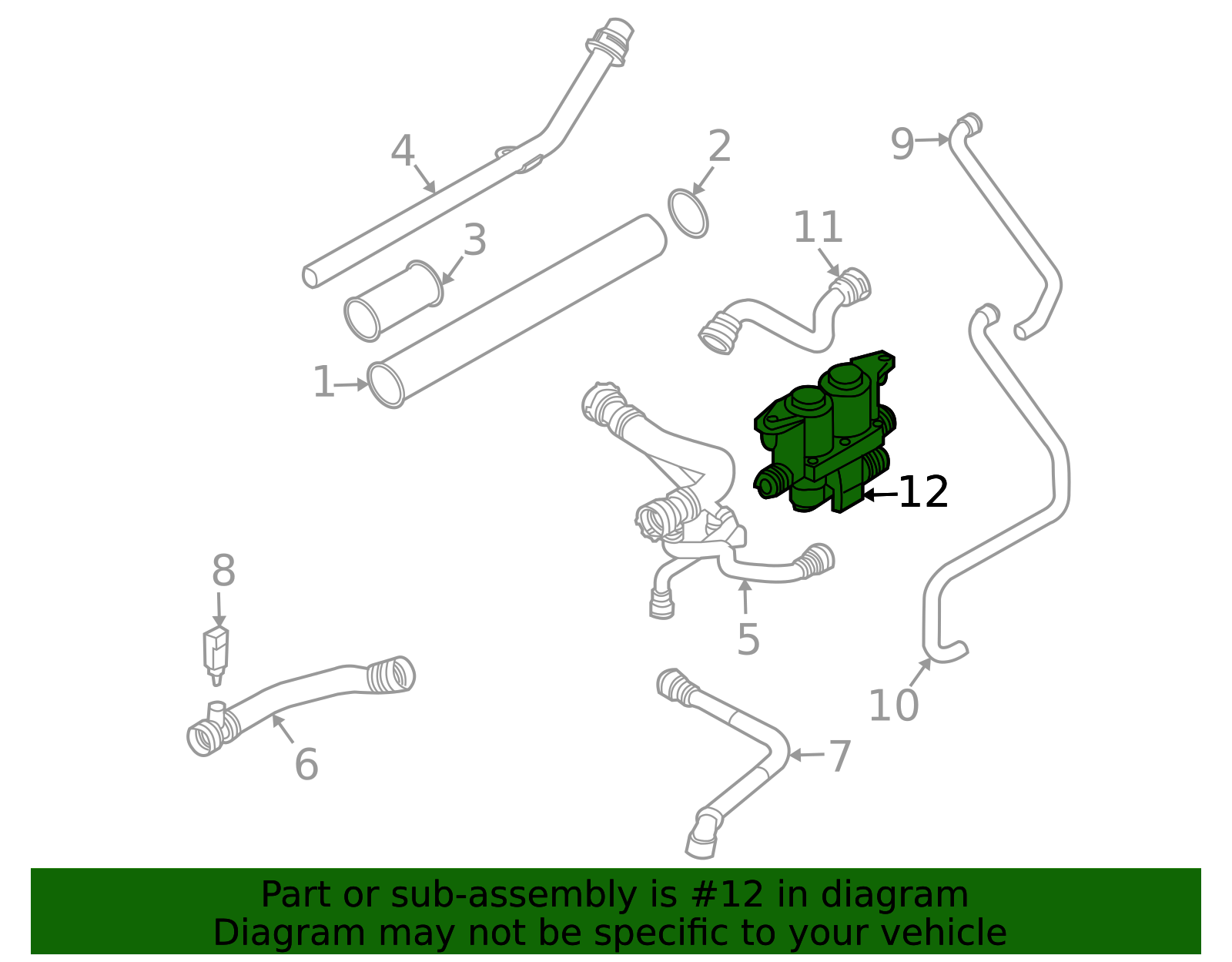 64116906652 - 2002-2011 BMW Heater Water Valve (64-11-6-906-652