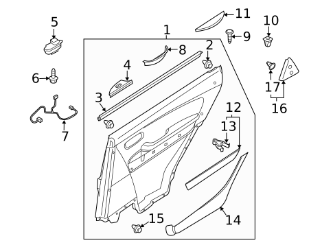 Interior Trim - Rear Door for 2013 Mazda CX-9 #0