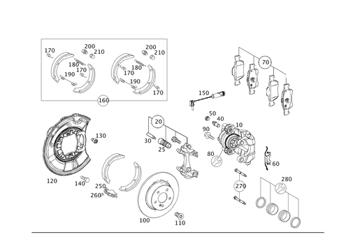 Rear Wheel Brake for 2000 Mercedes-Benz E55 AMG #0