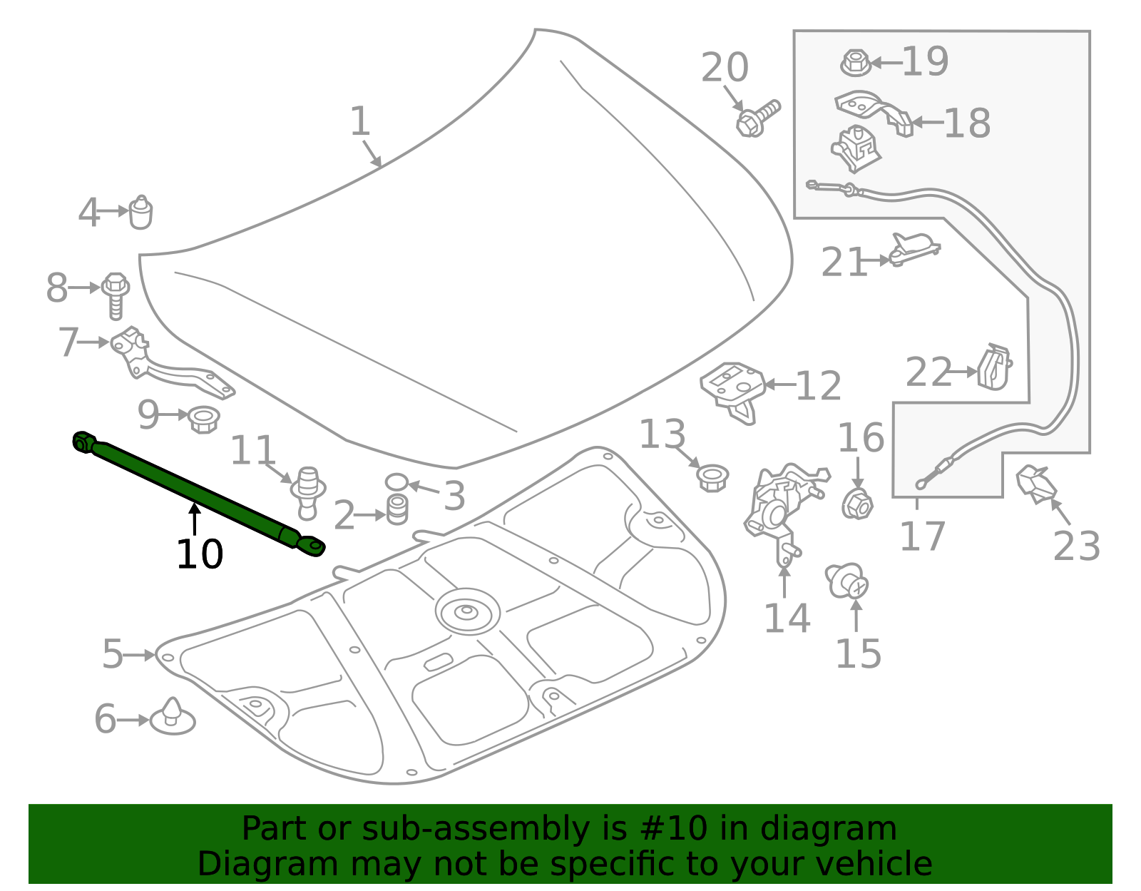 2015-2019 Subaru Support Cylinder 57251AL02A | Subaru Online Parts