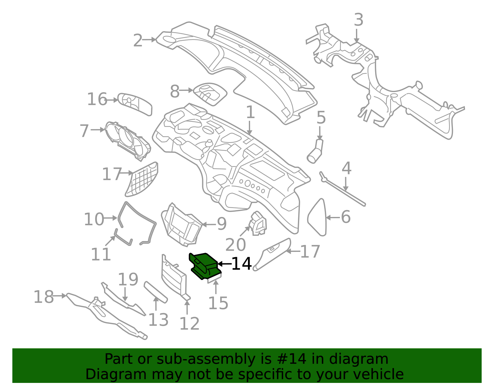 84742-2G200LW - Instrument Panel Storage Compartment 2009-2010 Kia ...