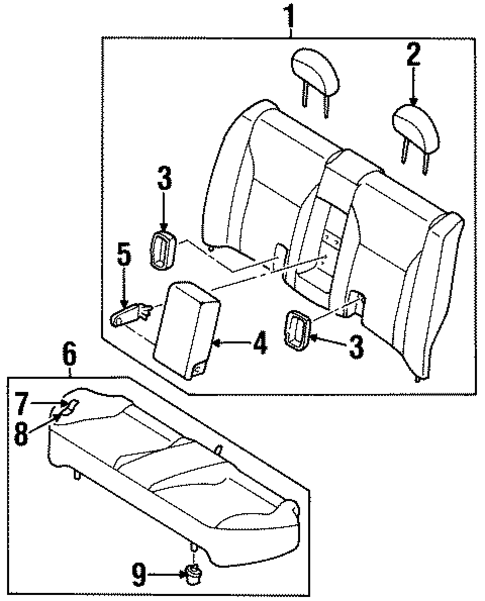 Rear Seat Components for 1991 INFINITI G20 #0