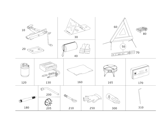 204890019764 - Tools and Accessories: Warning Triangle for Mercedes-Benz: C250, C300, C350, C63 AMG, CLS400, CLS550, CLS63 AMG, CLS63 AMG S, E250, E350, E400, E550, E63 AMG Image image