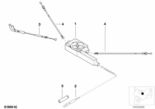 32737692562 - : Bowden Cable, Throttle Valve, Right for BMW-Motorrad Image