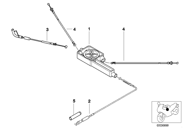 32737692563 - : Bowden Cable, Throttle Valve, Left for BMW-Motorrad Image