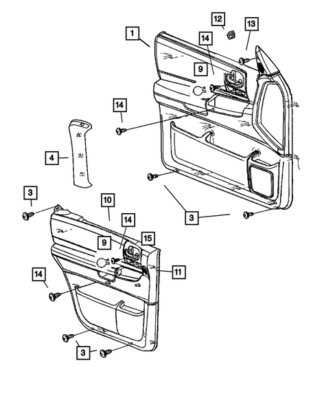 Door Trim Panels, Front and Rear for 2003 Dodge Durango #0