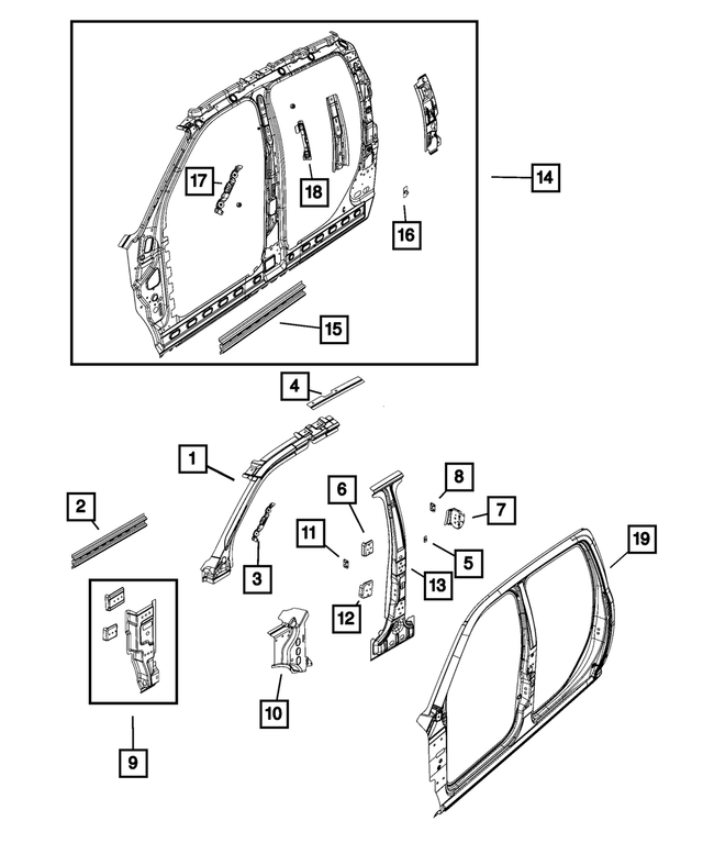 55372330AA - Body Sheet Metal Except Doors: Sill Reinforcement for Mopar Image